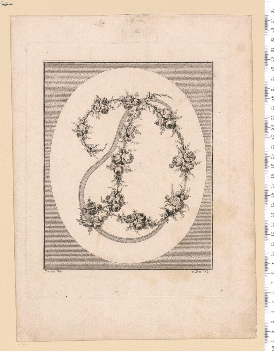 I.er Cahier De Lettres Alphabétiques En Fleurs Dessinées par N. Bruchon et Gravées par C. Colinet. A Paris chez Chereau rue des Mathurins.