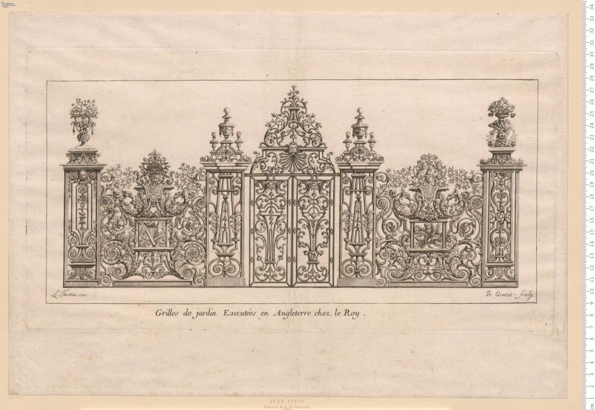 1 Blatt aus: Nouveau Livre de serrurerie de composition anglaise ... à Paris, chez le S.r Fordrin ...