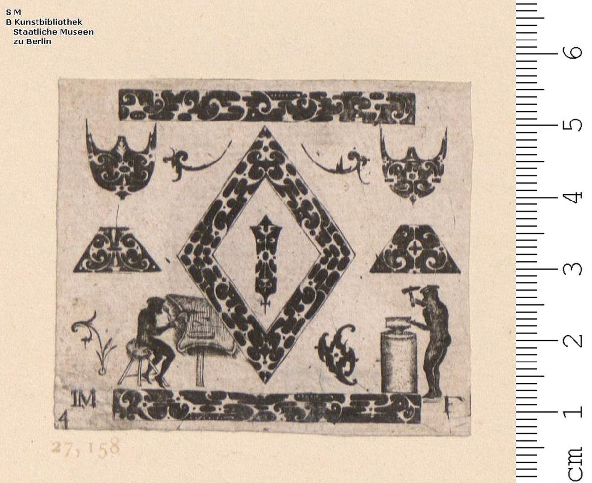 2 Blatt einer Folge Schwarzornament