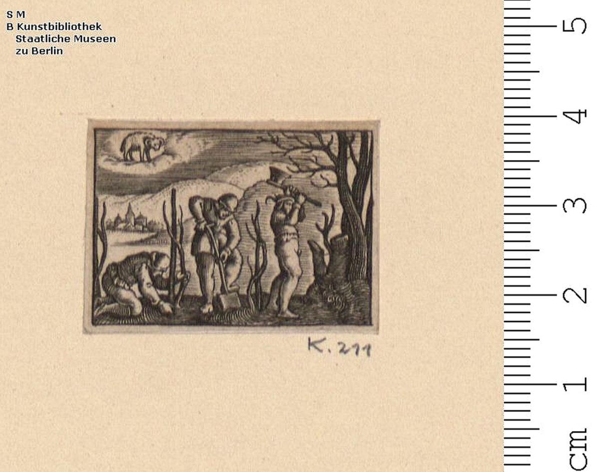 (2) Monatsbilder, Wiederholungen der Folge (1), z. T. Gegenstiche.