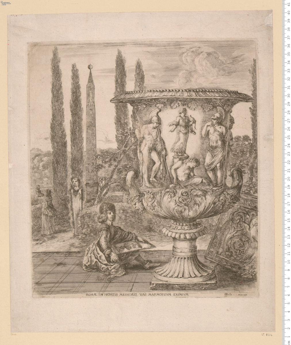 1 Blatt: Mediceische Vase in einem Garten