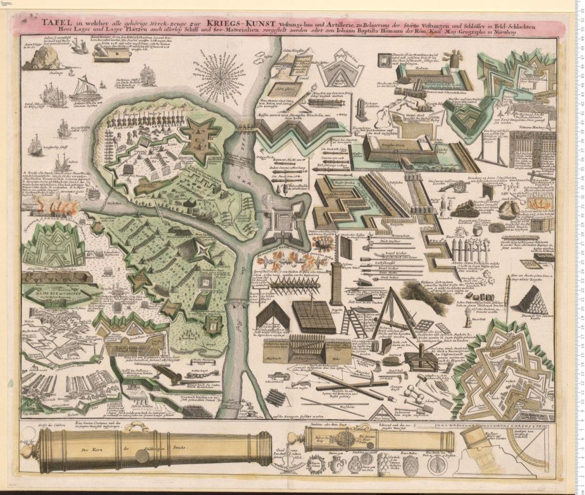 ... Kriegs-Kunst, Vestung's-Bau und Artillerie ... edirt von Iohann Baptista Homann ... in Nürnberg.
