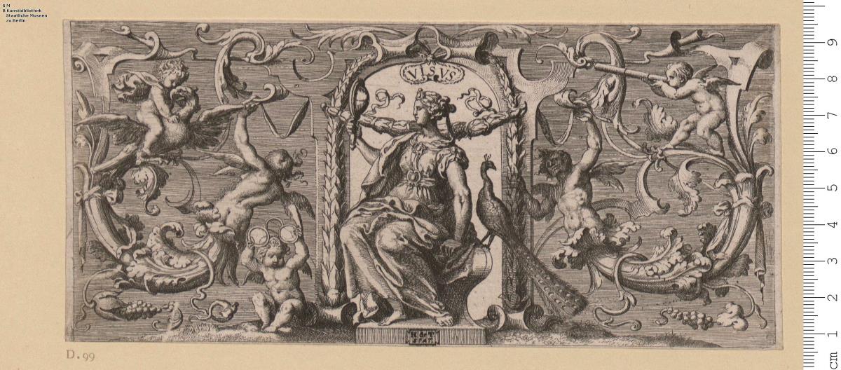(2) Quinque sensuum descriptio. In co pictura genere. quod (Grottesche) vocant Itali. F. Clein inv. 1646. Sould by Thomas Rowlett ... neere Temple Barre.