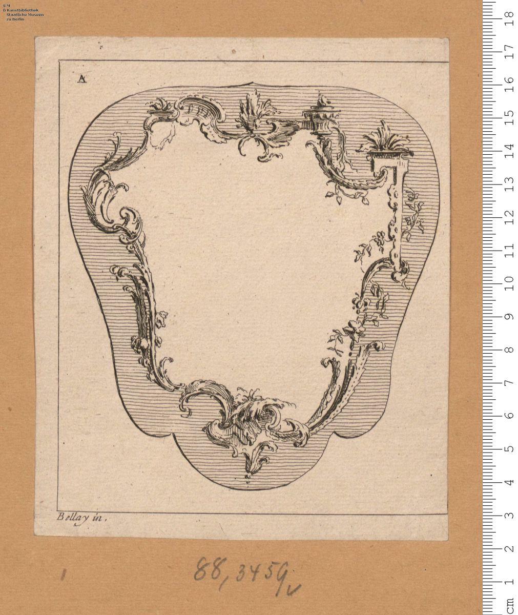 (Différentes Pensées D'Ornements Arabesques a divers vsages ... A Paris chez Huquier ... Bellay invenit): 2 Blatt aus Premiere Partie, Folge A.