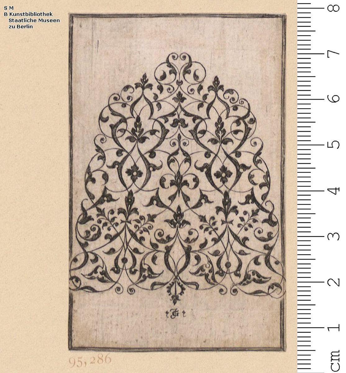 (1) 2 Blatt Mauresken, schraffiert auf weißem Grund, bez: J G (zsgz.).