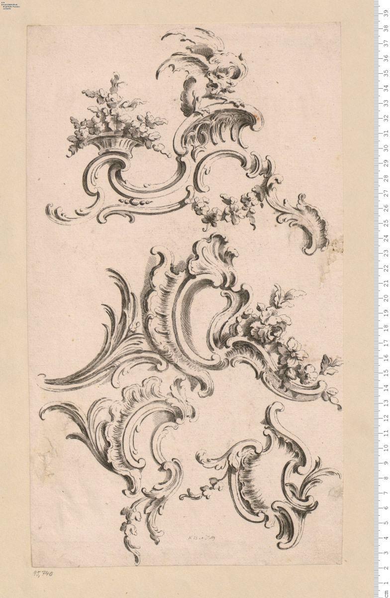 1 Blatt aus: Differents Cartouches Et Ornements. Bez: N. B. de Poilly.