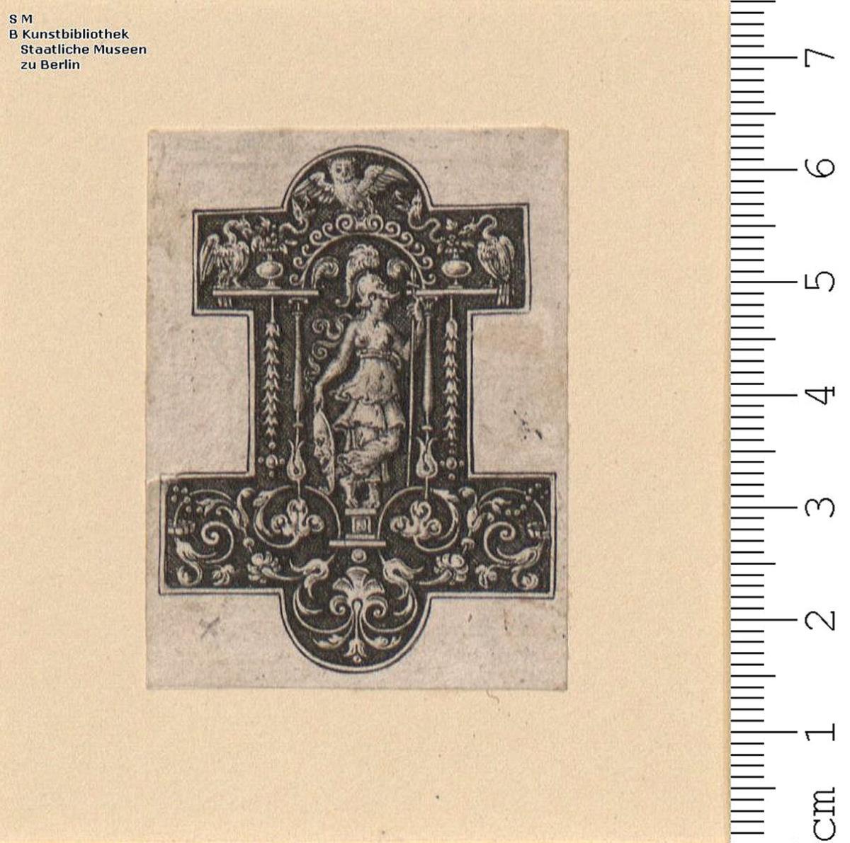 9) Folge: Füllungen mit antiken Gottheiten. Blatt 1 bez: Stephanvs De Lavne Inventor Et Excidebat An^BFo D 1573 in Arge^BFti^BFa.
