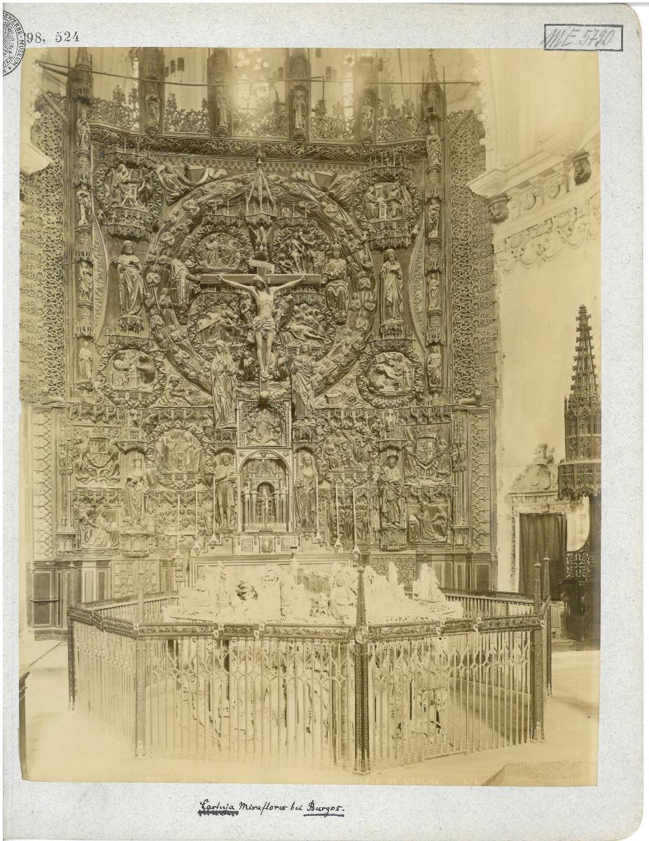 Burgos, Kartause Miraflores, Kirche mit Grabmal des Königspaars (Juan II und Isabella von Portugal) und Retabel
