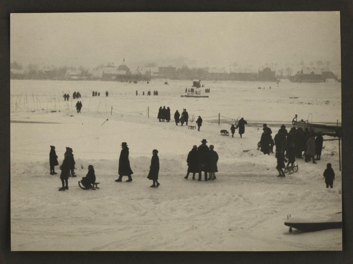 Winterspaziergang auf der Elbe, bei Gauernitz