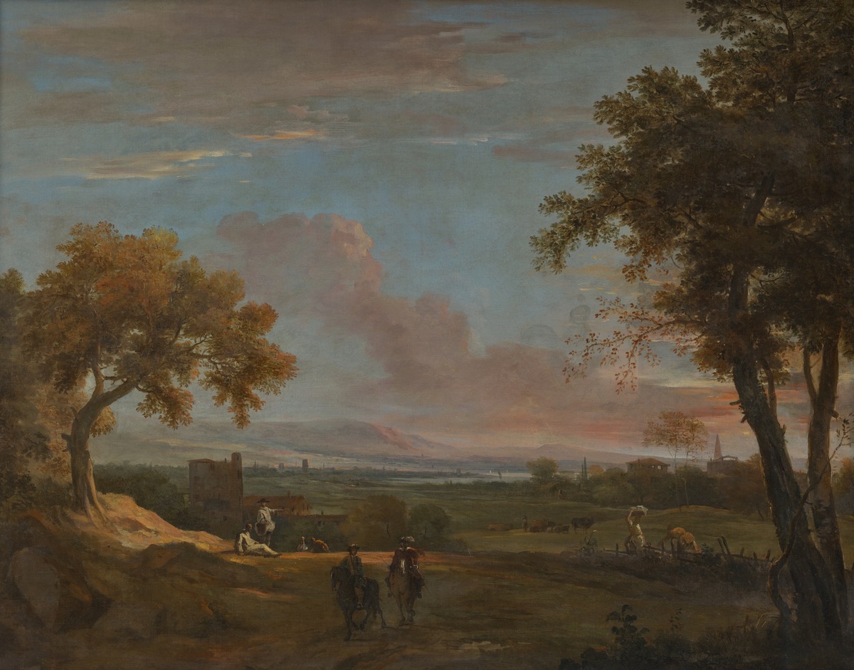 Südliche Landschaft im Abendlicht