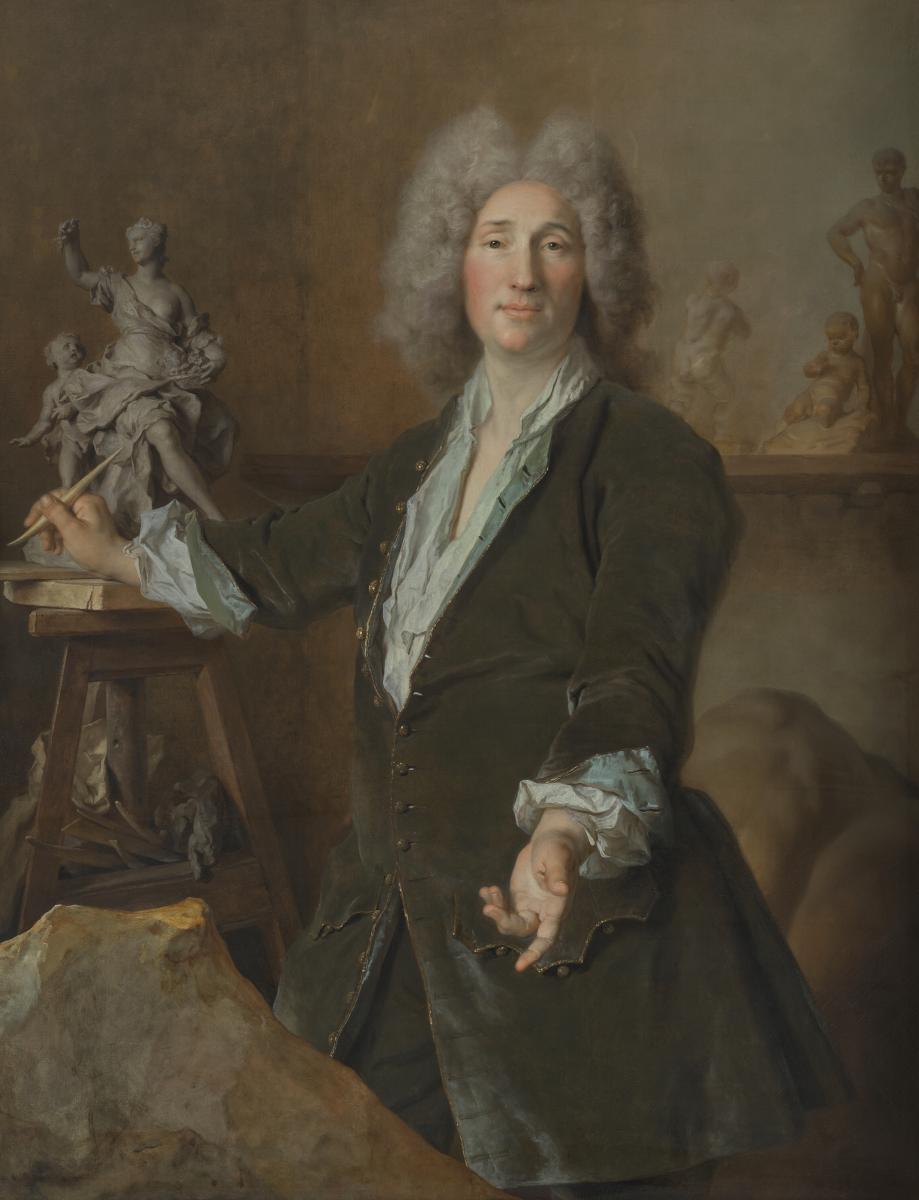Der Bildhauer René Fremin in seinem Atelier