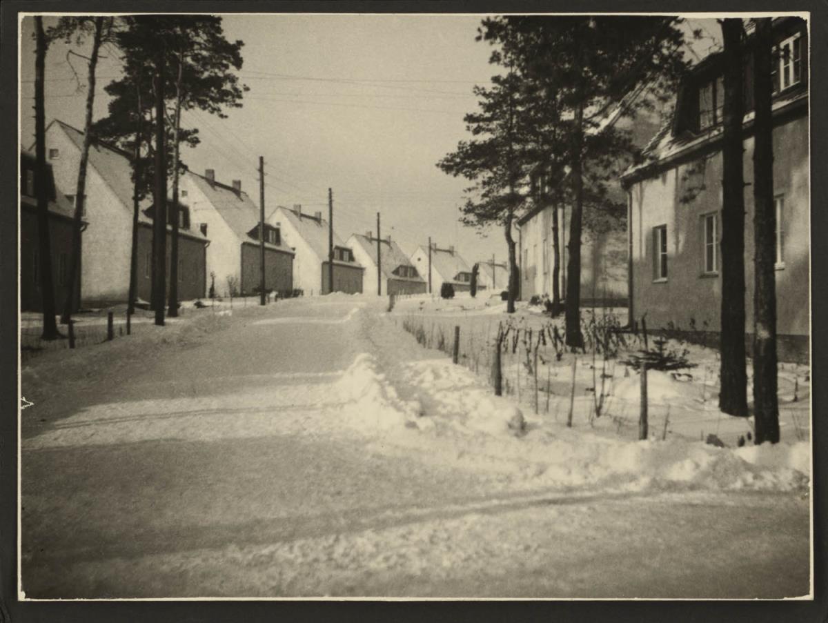 Eingeschneite Dorfstraße, Coswig