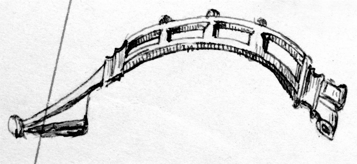 Scharnierfibel mit durchbrochenem Bügel, Nadel fehlt