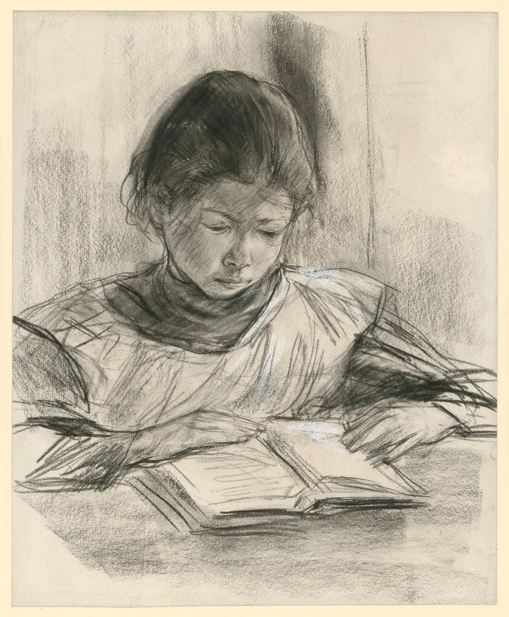 Käthe, die Tochter des Künstlers, lesend