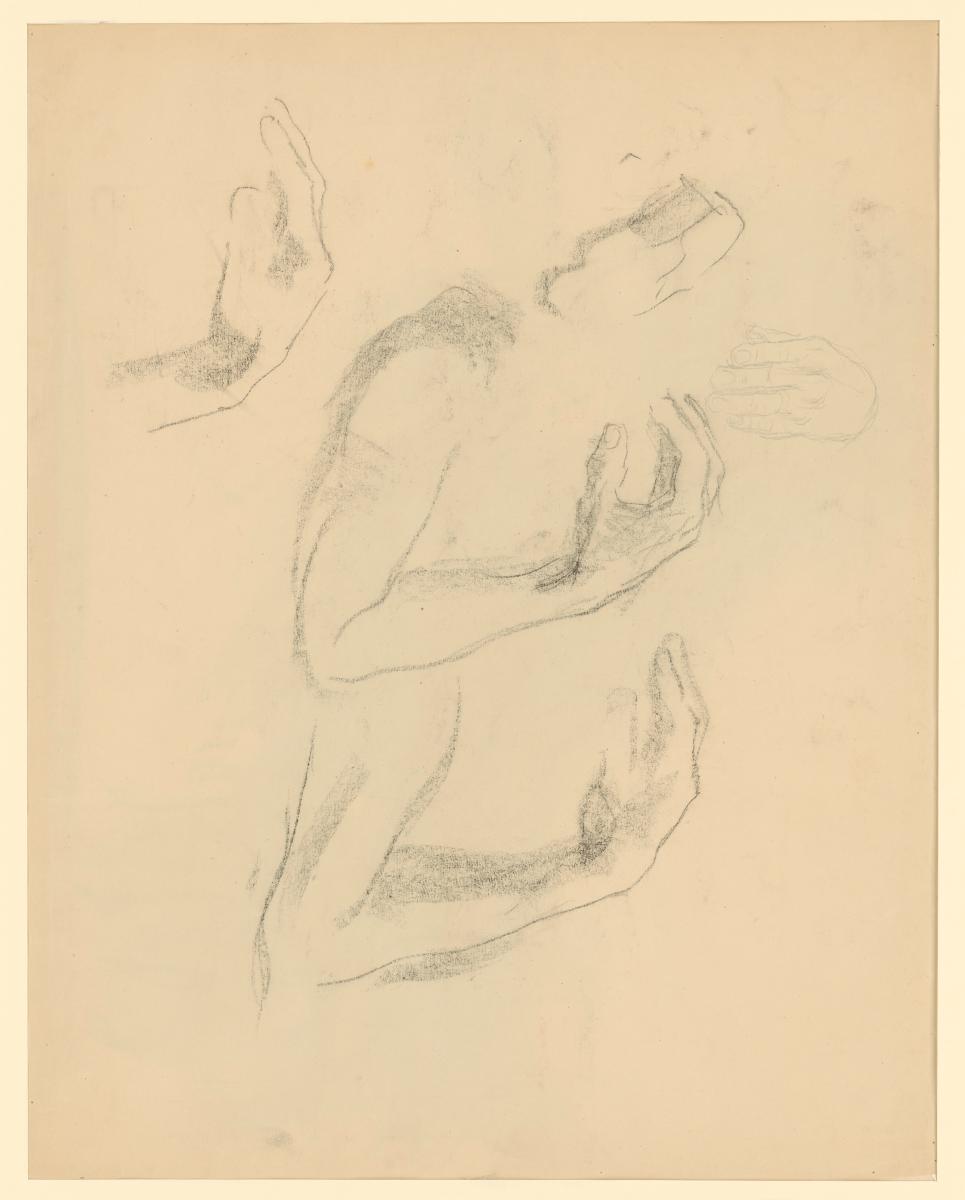 Händestudien (zum Holzschnitt "Die Witwe", 1922)