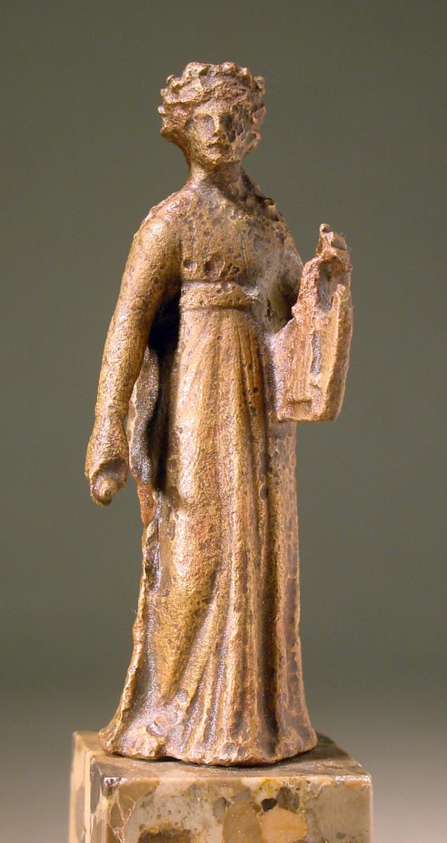 Römische Statuette des langgewandten Apollo mit Kithara und Plektron