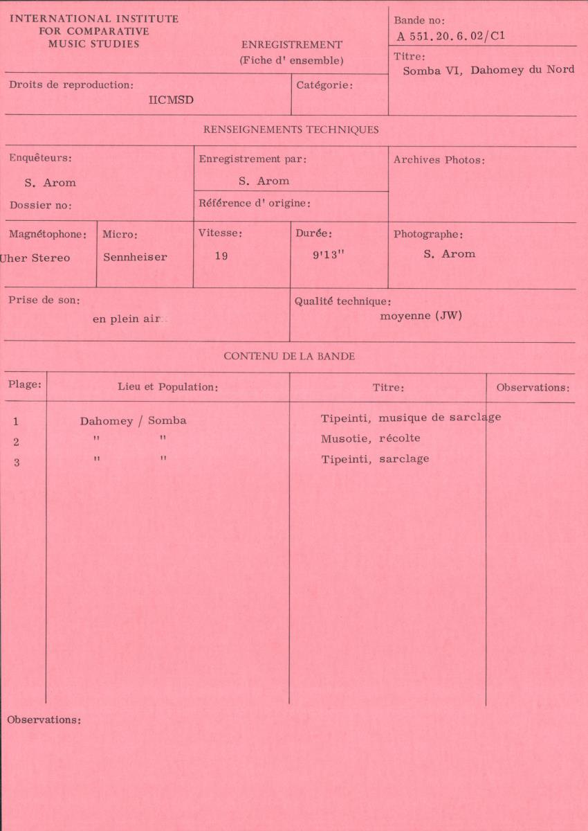 Somba VI, Dahomey du Nord
