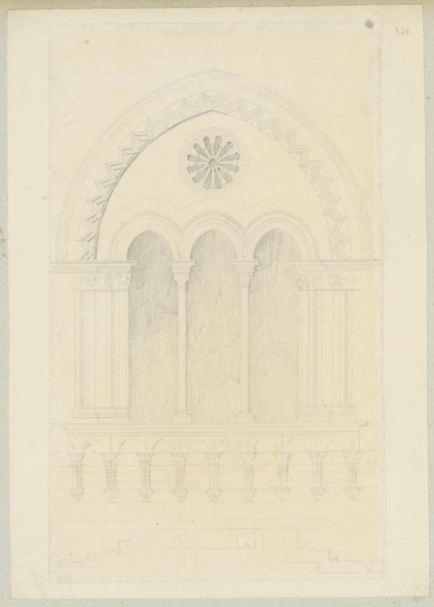 Skizzenbuch Italienreise, Taormina, unbezeichnetes Gebäude