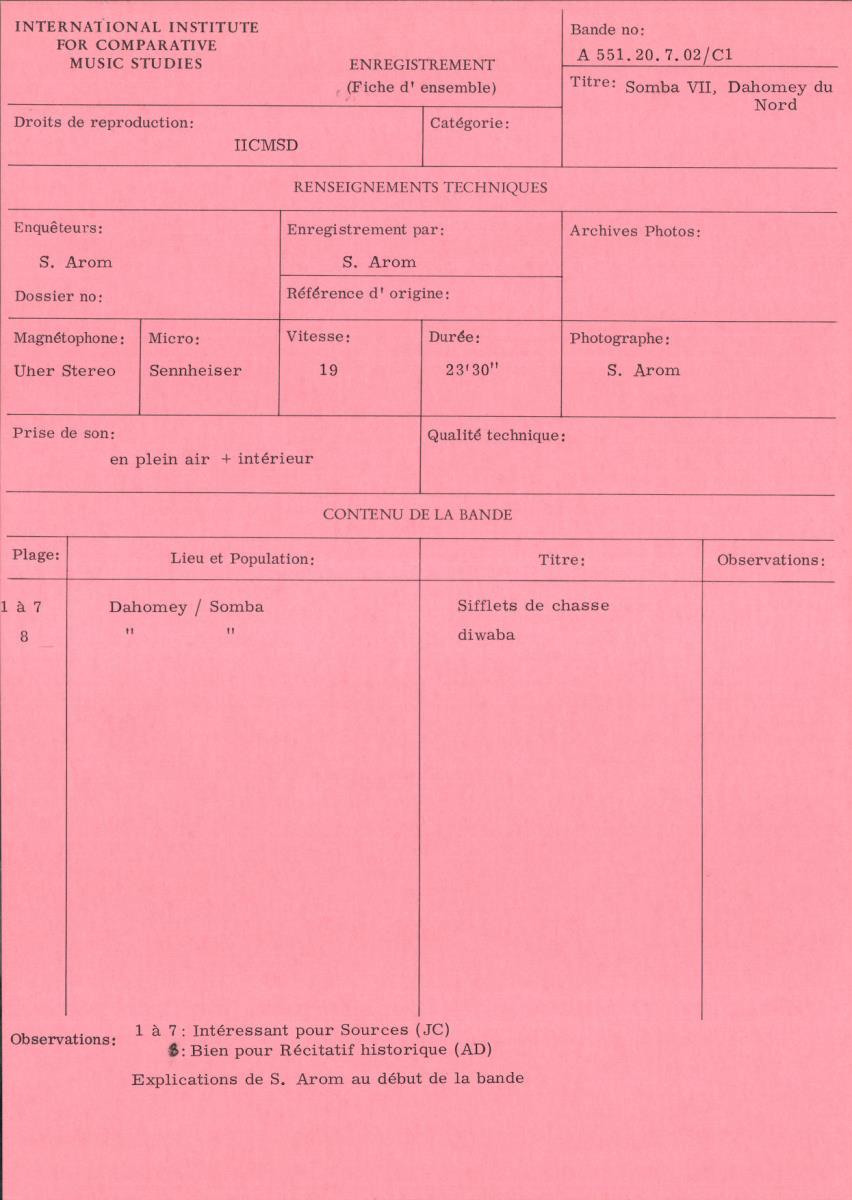 Somba VII, Dahomey du Nord