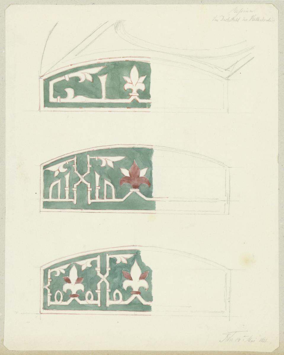 Skizzenbuch Italienreise, Messina, Dom, Dachstuhl