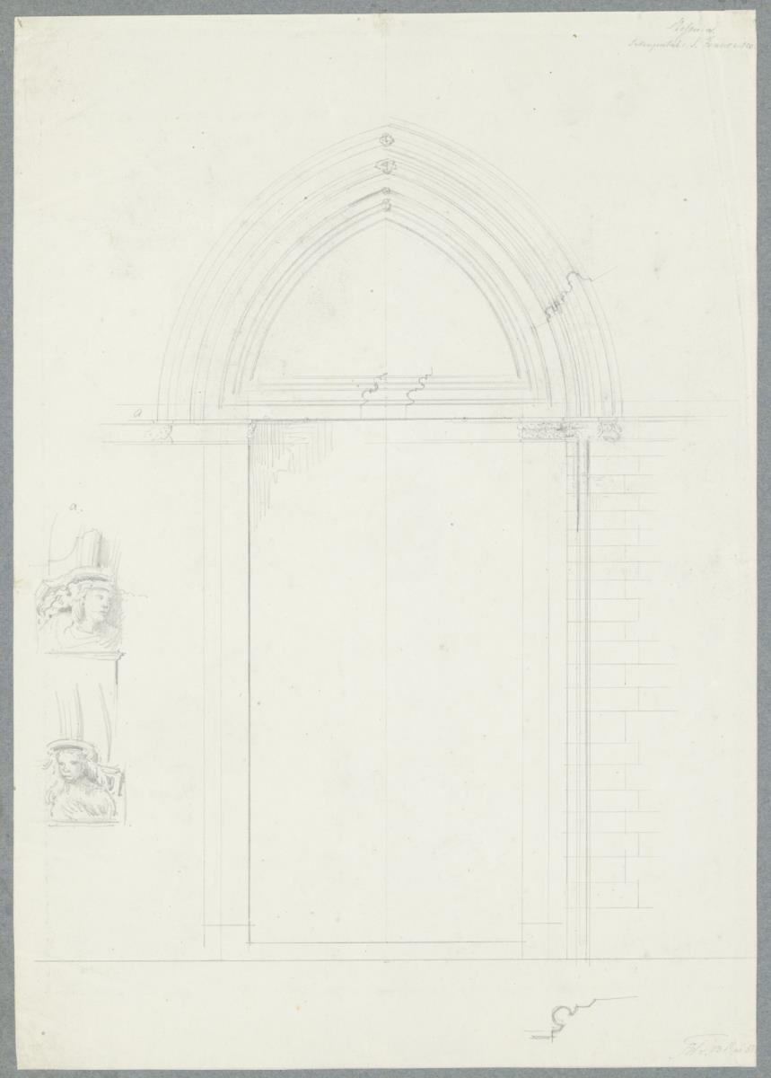Skizzenbuch Italienreise, Messina, San Francesco d'Assisi, Seitenportal
