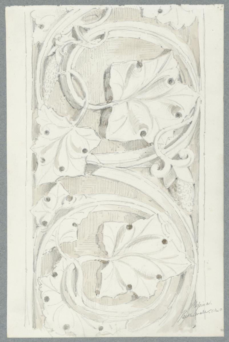 Skizzenbuch Italienreise, Messina, Dom, Rankenornament