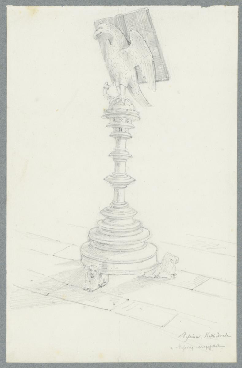 Skizzenbuch Italienreise, Messina, Dom, Lesepult