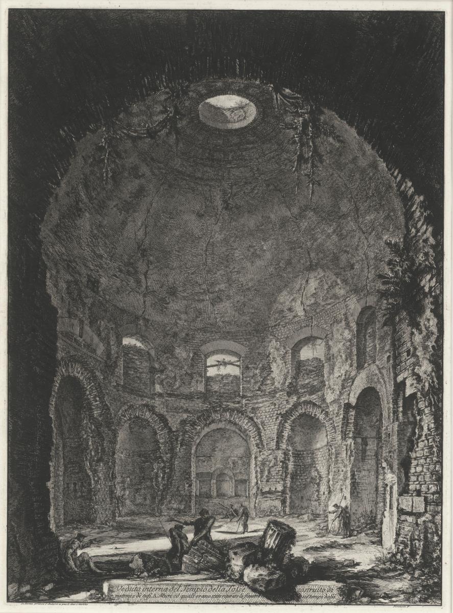 Innenansicht des Tempio della Tosse (aus: Vedute di Roma)