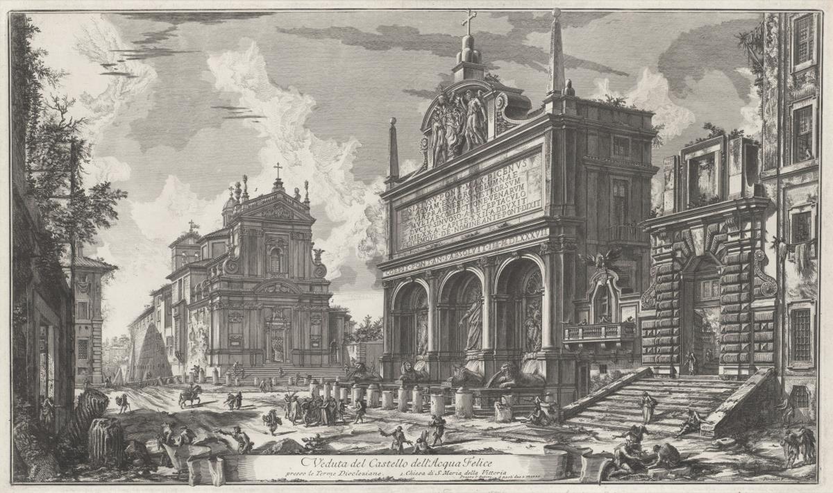 Ansicht der Fontana Acqua Felice (aus: Vedute di Roma)