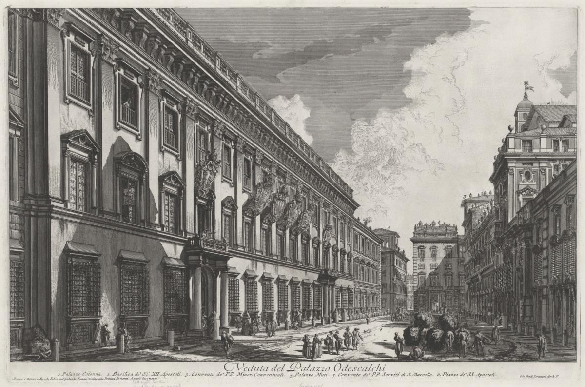 Ansicht des Palazzo Odescalchi (aus: Vedute di Roma)
