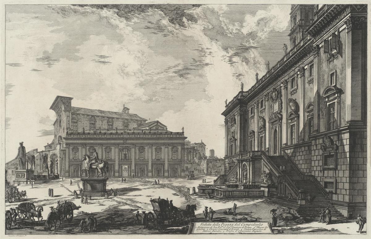 Ansicht der Piazza del Campidoglio (aus: Vedute di Roma)