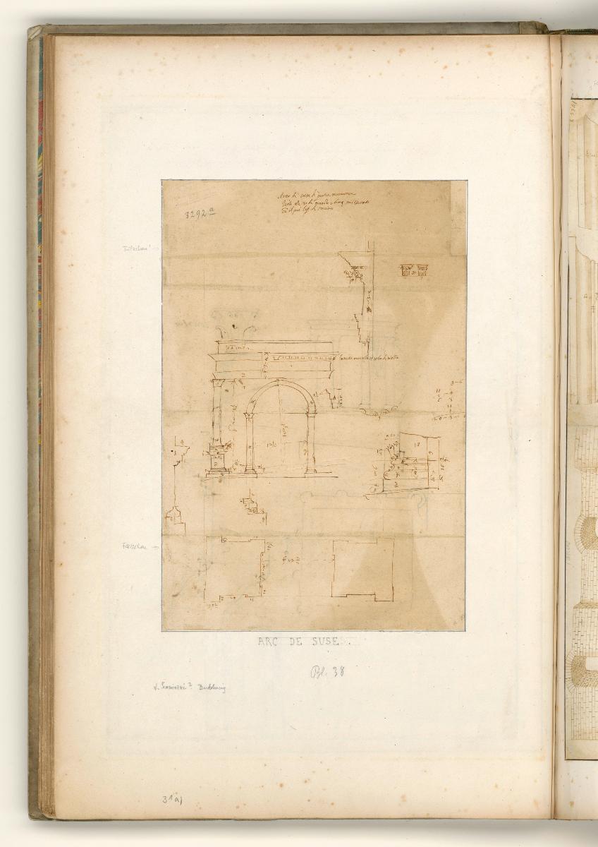 Susa, Augustusbogen, Grundriss, Aufriss und Details