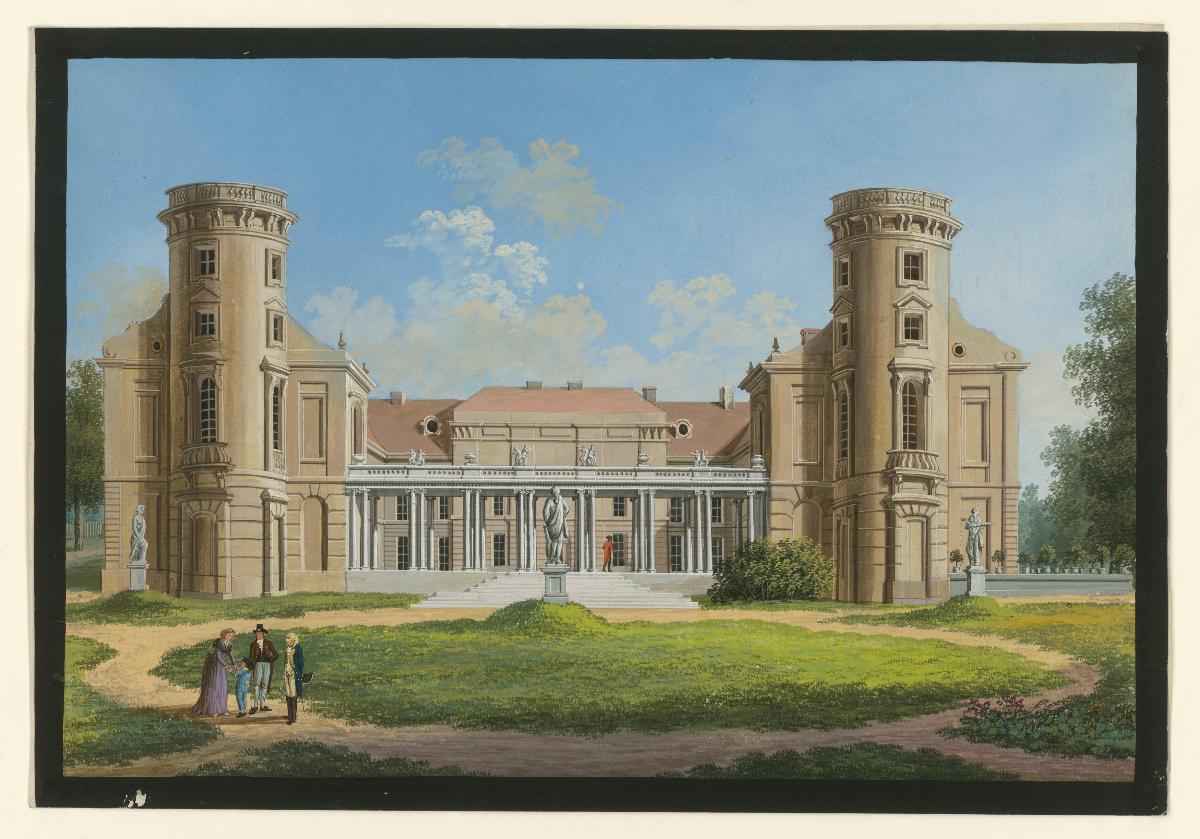 Das Schloss Rheinsberg von der Gartenseite aus