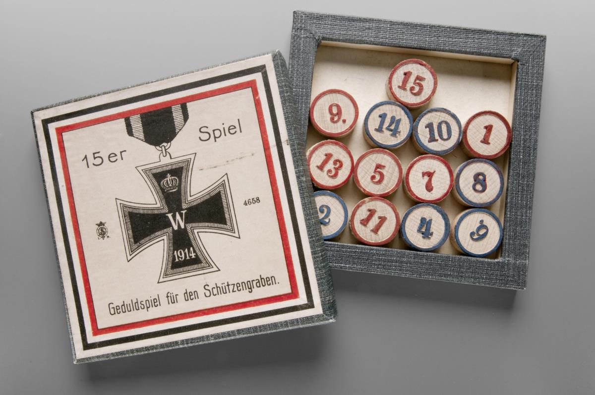 15er Spiel Geduldspiel für den Schützengraben in Pappschachtel