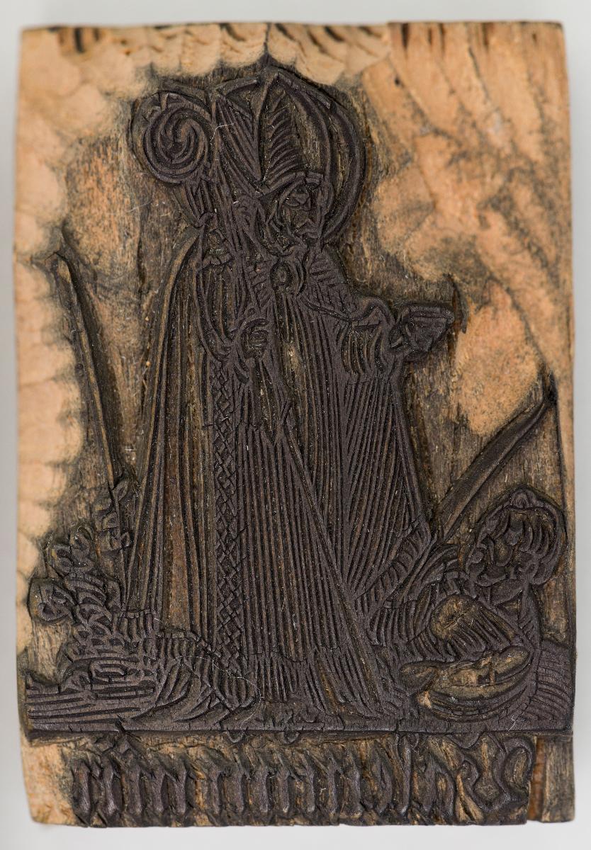 Heiligenbilder. Beschneidung / Geburt / Heimsuchung / Verkündigung / ? / ? / ? / ? / Papst Clemens / Fabian und hl. Sebastian / hl. Laurentius / Steinigung Stephan / Emerit /hl. Benedikt / hl Margarethe/hl Blasius?/hl Adalbert?/hl Martin/(Domrufer) / hl Valentin / ? / hl. Ambrosius / ? / ? / (24 Stöcke)