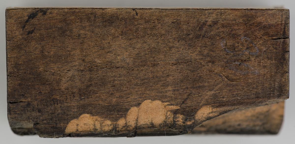 Heiligenbilder. Beschneidung / Geburt / Heimsuchung / Verkündigung / ? / ? / ? / ? / Papst Clemens / Fabian und hl. Sebastian / hl. Laurentius / Steinigung Stephan / Emerit /hl. Benedikt / hl Margarethe/hl Blasius?/hl Adalbert?/hl Martin/(Domrufer) / hl Valentin / ? / hl. Ambrosius / ? / ? / (24 Stöcke)