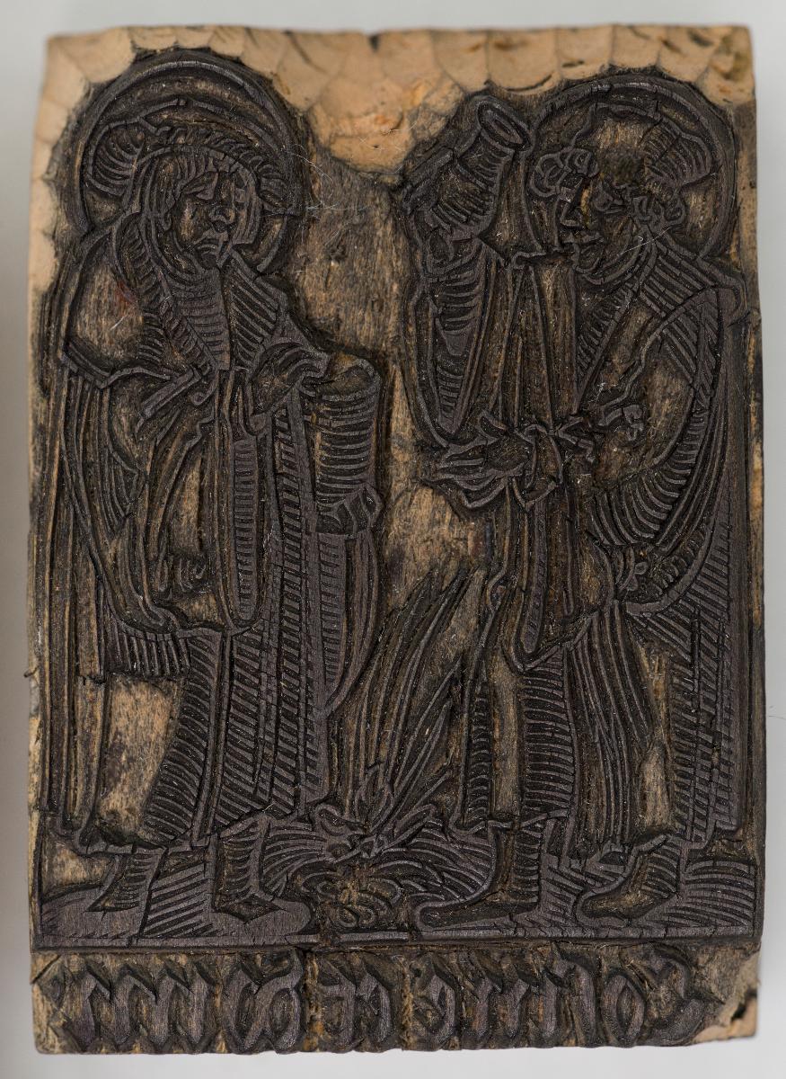 Heiligenbilder. Beschneidung / Geburt / Heimsuchung / Verkündigung / ? / ? / ? / ? / Papst Clemens / Fabian und hl. Sebastian / hl. Laurentius / Steinigung Stephan / Emerit /hl. Benedikt / hl Margarethe/hl Blasius?/hl Adalbert?/hl Martin/(Domrufer) / hl Valentin / ? / hl. Ambrosius / ? / ? / (24 Stöcke)