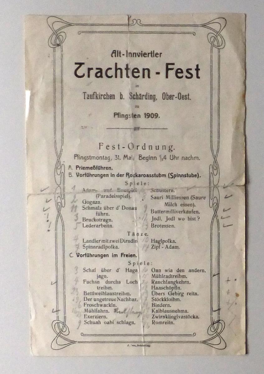 Alt-Innviertler Trachtenfest in Taufkirchen, Pfingsten 1909