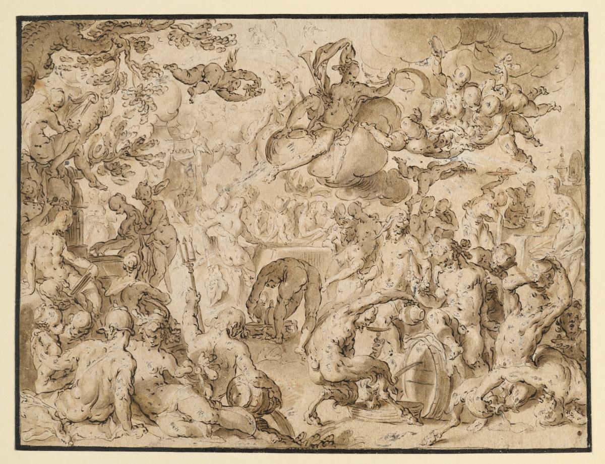 Hochzeit des Peleus und der Thetis, Vorzeichnung zum Gemälde in der Alten Pinakothek in München