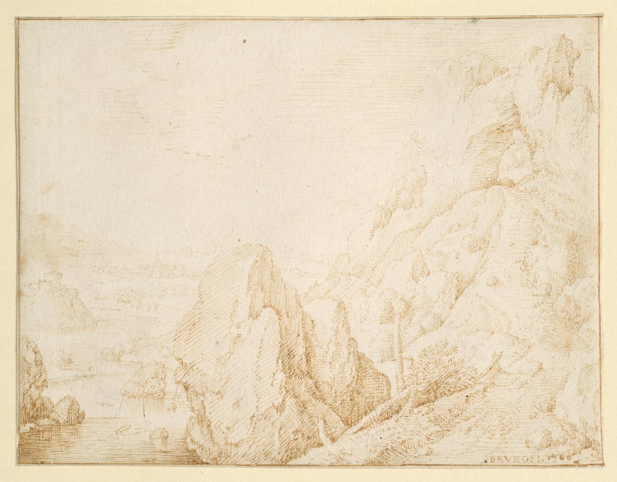 Gebirgslandschaft mit schmalem Pfad zwischen Felsen