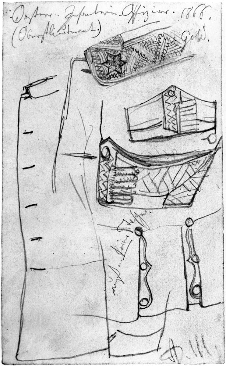 Uniformdetails eines österreichischen Oberstleutnants