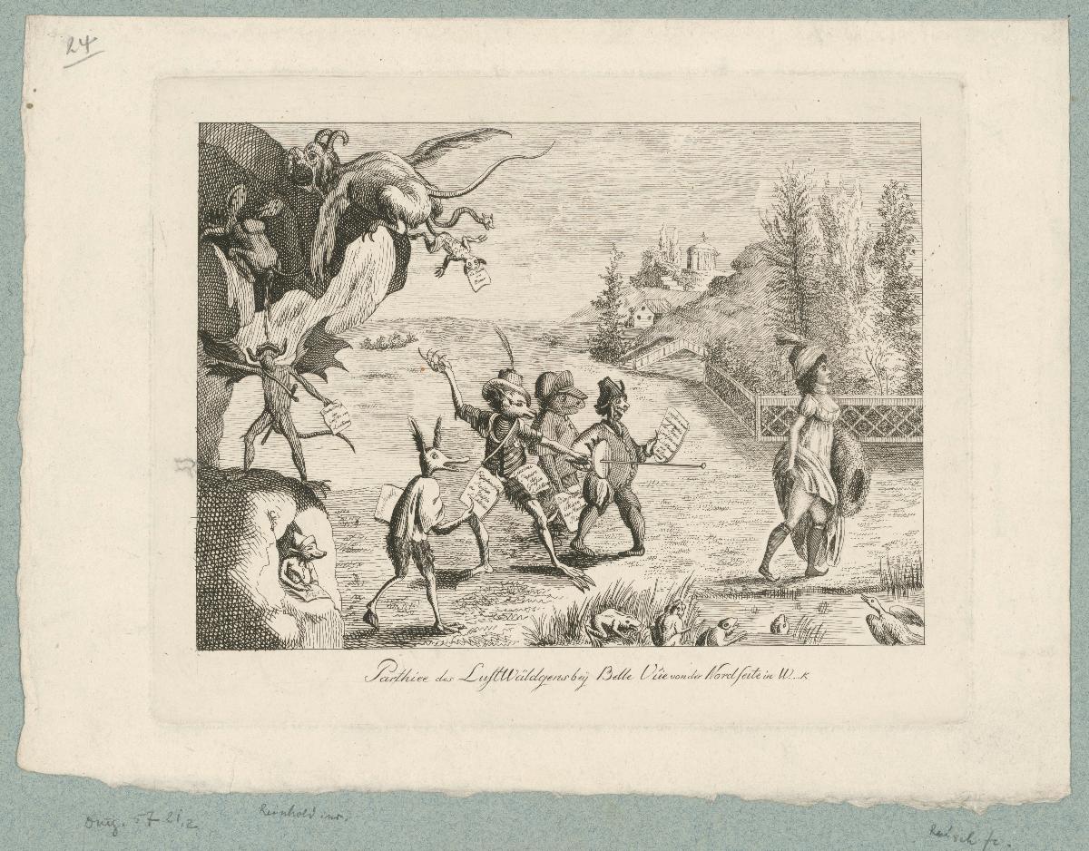 Parthiee des Lustwäldgens bey Belle Vûe von der Nordseite in W..k
