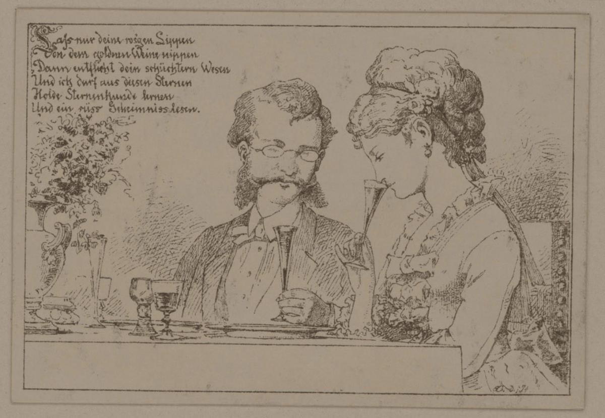 Lass nur Deine ros'gen Lippen von dem goldnen Weine nippen