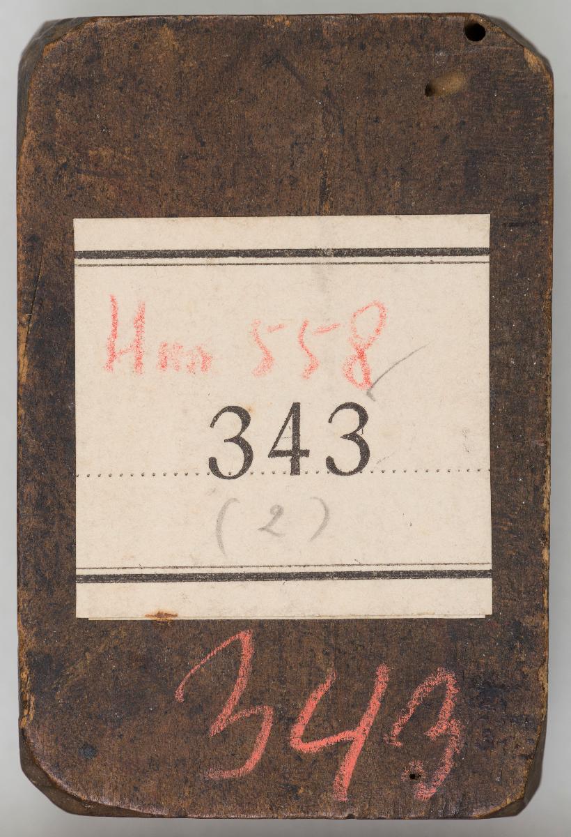 -Fußwaschung (?) (verso: Evangelist); -Mondsichel-Madonna; -Evangelist; -Unklar (verso: unklar) Metallschere einmontiert; -3 Personen vor Herrscher (verso: Farbplatte dazu ?)
(5 Stöcke)