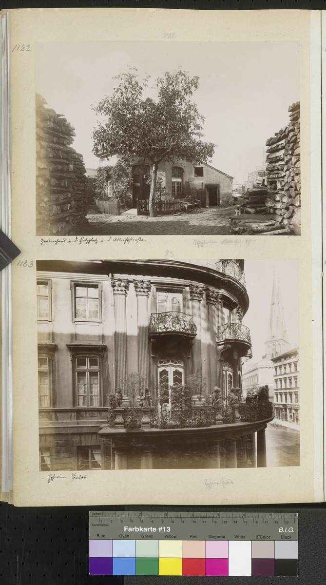 Berlin, Albrechtstraße, Holzplatz mit Gartenhaus