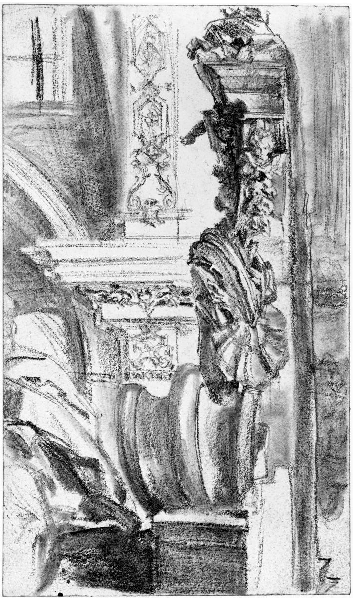 Barocke Architekturdetails, Volute, Pilaster, Gesimse, Fenster