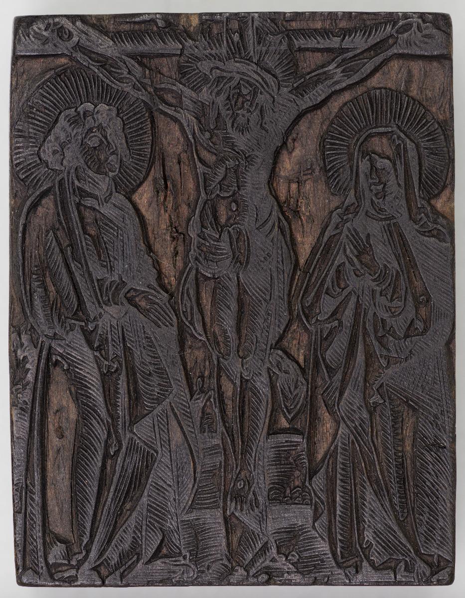 Bibl. Szenen (Anbetung Hirten, Initiale B mit Hl. Georg, Christus in der Vorhölle?, , Christuskind mit Marterwerkzeugen, Christus am Kreuz, Hieronymus im Gehäuse)
(7 Stöcke)