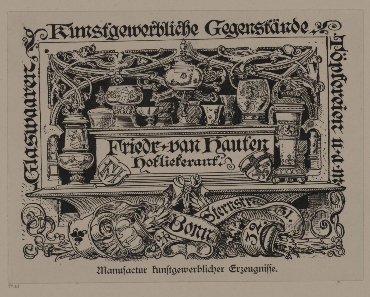Friedrich van Hauten. Manufactur kunstgewerblicher Erzeugnisse