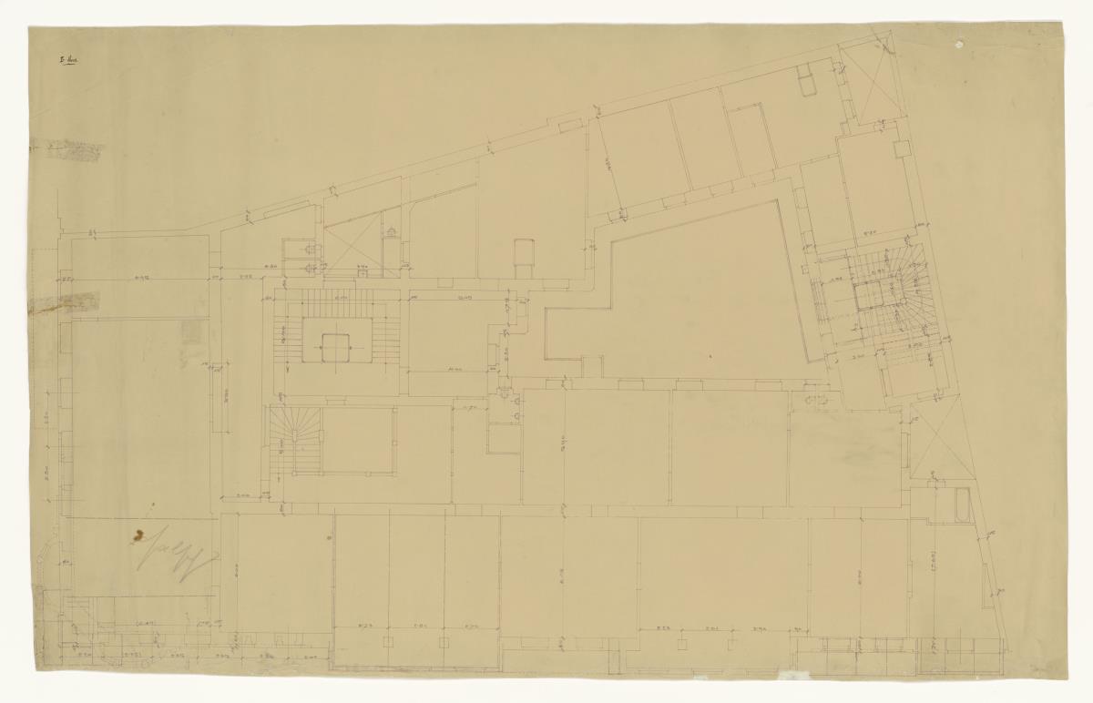 Umbau Wohn- und Geschäftshaus STERN, Agram (Zagreb), Grundriss I. Stock, Lichtpause