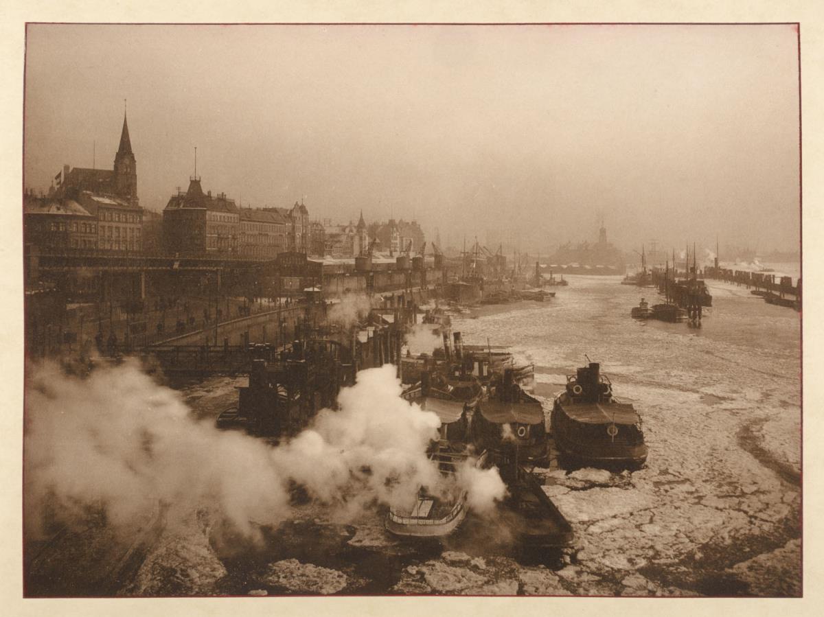 Blick von den neuen Landungsbrücken aus (aus dem Album "Hamburg: Land und Leute der Niederelbe")